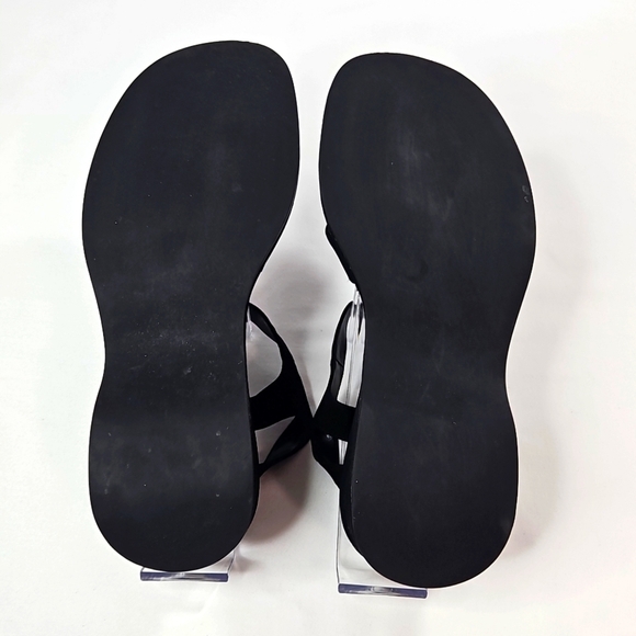 Nine West Black Suede Wedge Sandald Size 8.5 - Picture 9 of 9